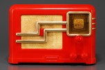 Striking Fada 360RG ’Coloradio’ Radio in Chinese Red Plaskon with Gold Trim